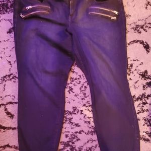 Dark Wash Torrid Skinny Jeans with Multiple Zipper